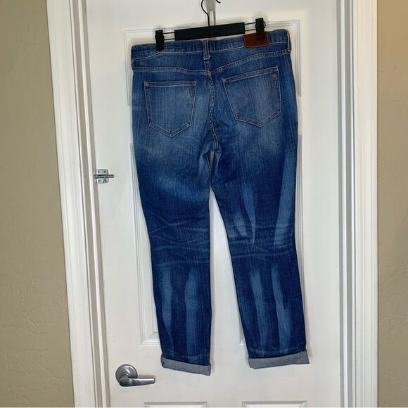 Madewell Slim Boyjean Rip and Repair Edition Distressed Bleach Stains Size 28 - Picture 6 of 13